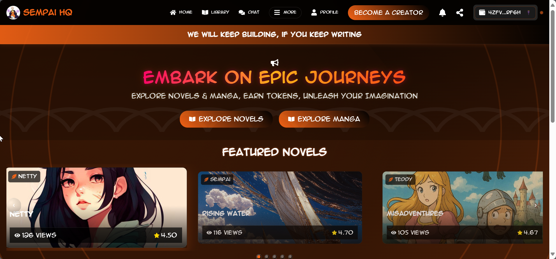 SempaiHQ - Decentralized Anime Platform screenshot